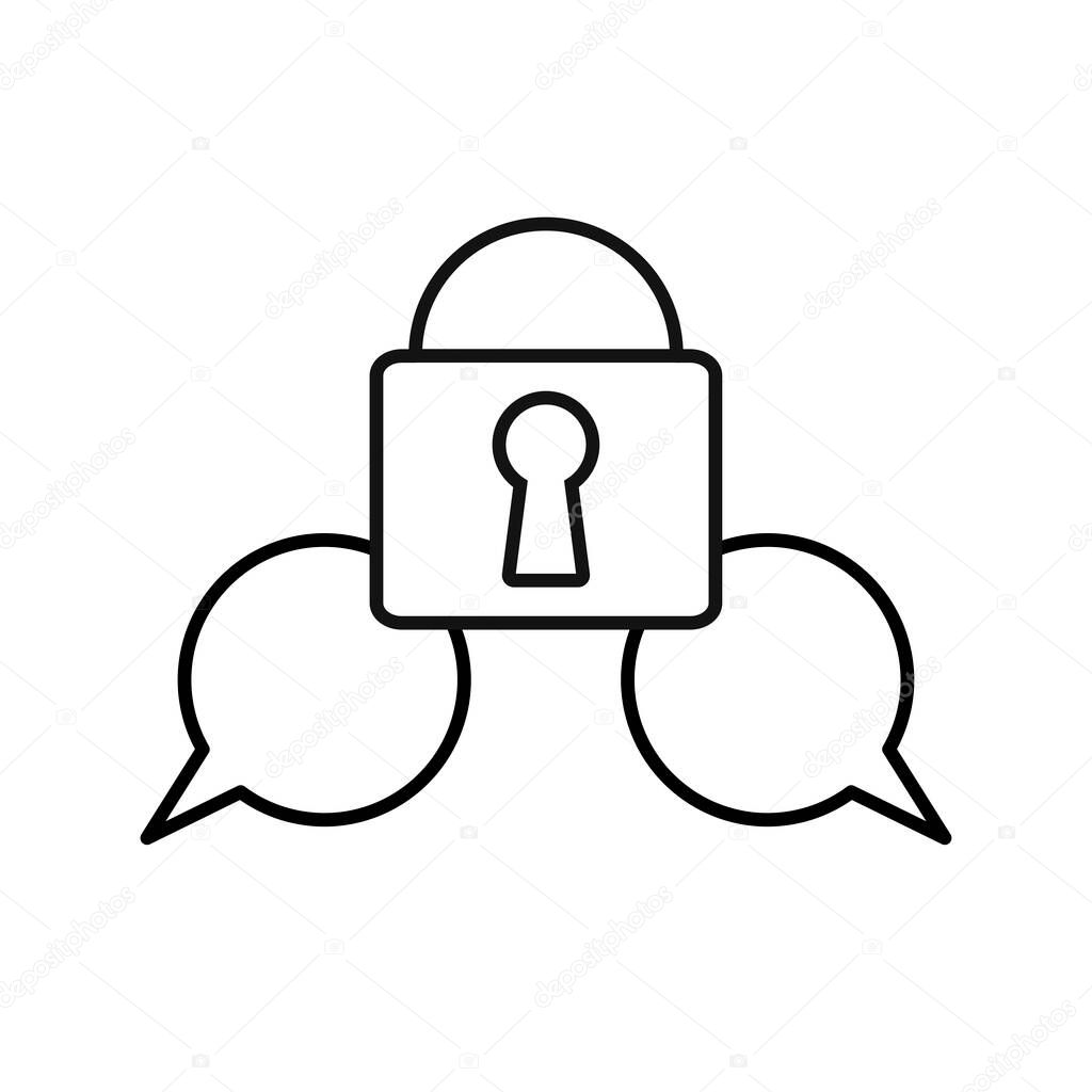 Encryption Message icon outline flat style.