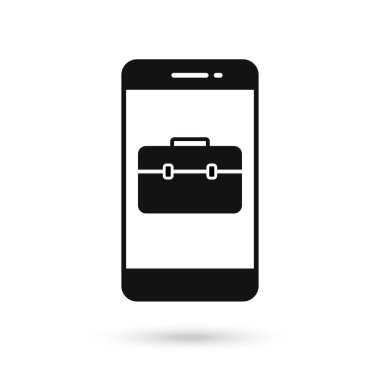 İş durumu simgesiyle cep telefonu düz tasarımı.