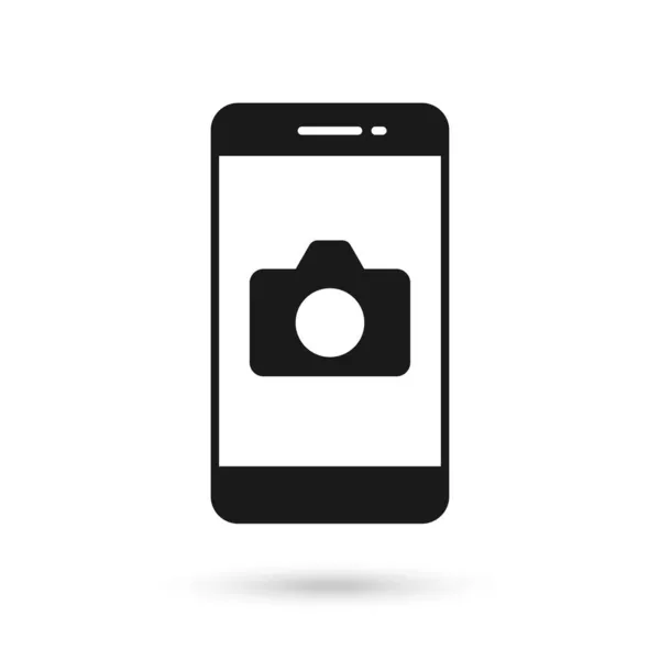 Мобільний Телефон Плоский Дизайн Значок Камери Знак — стоковий вектор