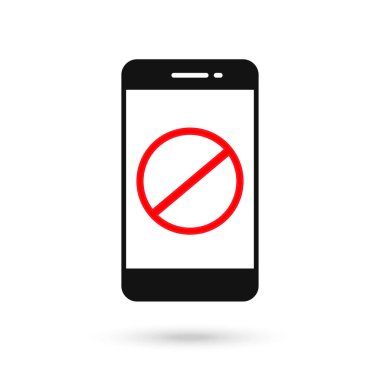 Yasak işaretli cep telefonu düz tasarımı.