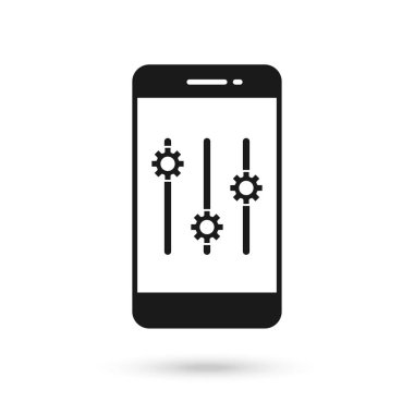 Çokluortam ayarları imzalı cep telefonu düz tasarımı.