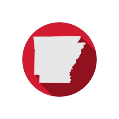 Arkansas eyalet çember haritası uzun gölgeli