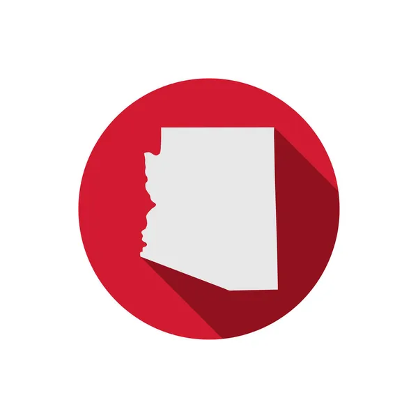 Roter Kreis Bundesstaat Arizona Mit Langem Schatten — Stockvektor