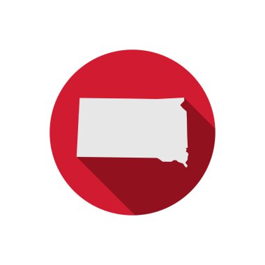 Uzun gölgeli Güney Dakota eyalet çember haritası