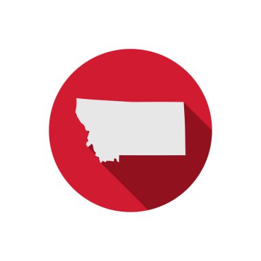 Montana eyalet çember haritası uzun gölgeli