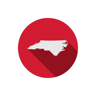 Kuzey Carolina eyalet çember haritası uzun gölgeli