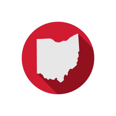 Ohio eyalet çember haritası uzun gölgeli