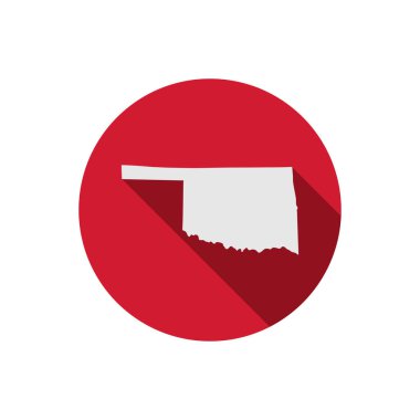 Oklahoma eyalet çember haritası uzun gölgeli