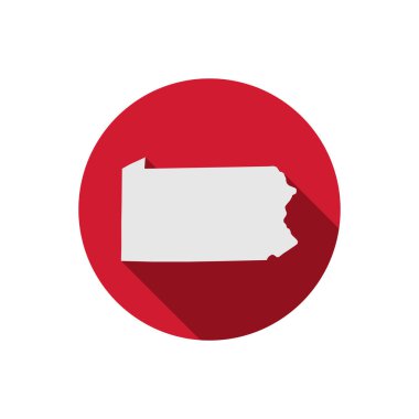 Pennsylvania eyalet çember haritası uzun gölgeli