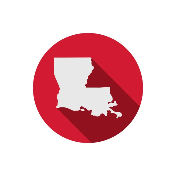Louisiana Eyalet Çember Haritası Uzun Gölgeli — Stok Vektör