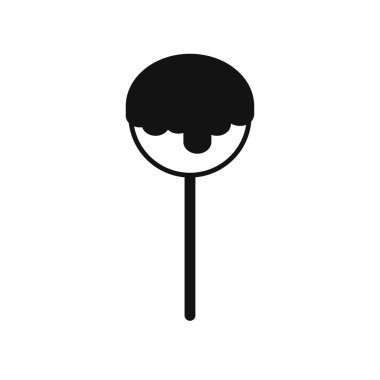 Çubukta kremalı şeker. Siyah Düz Tasarım