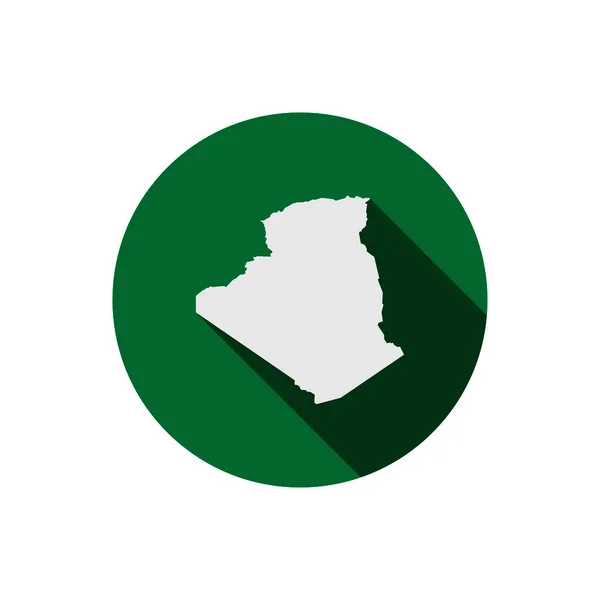 阿尔及利亚在长阴影的绿圈上 — 图库矢量图片