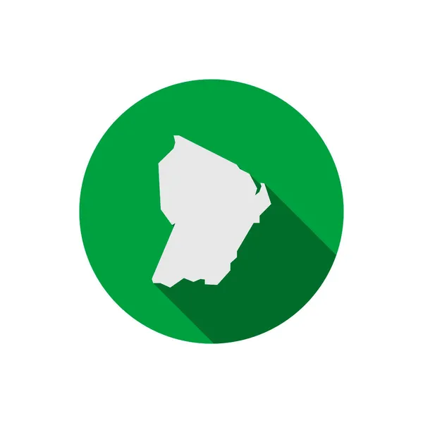 长影绿圈上的法属圭亚那地图 — 图库矢量图片