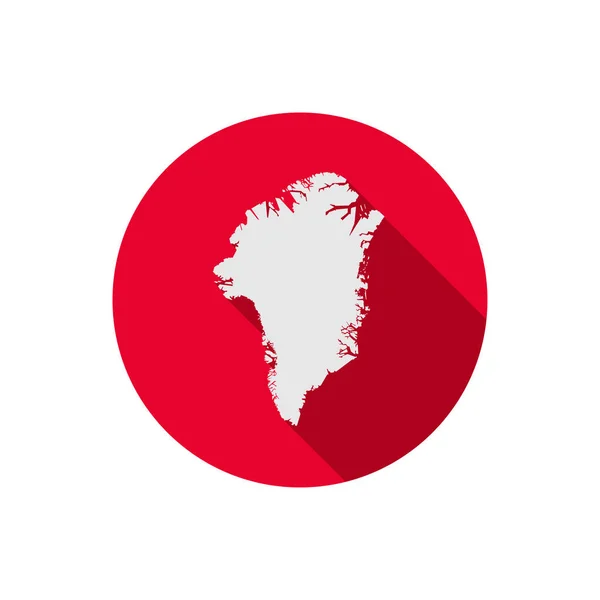 Greenland Red Circle Long Shadow — Stock Vector
