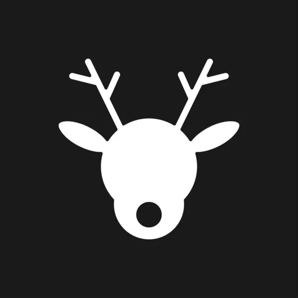 Christmas Reindeer Character Icon Rudolph Wild — Stock Vector