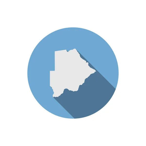 博茨瓦纳蓝圈长阴影地图 — 图库矢量图片