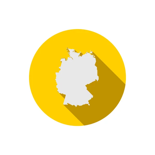 Carte Allemagne Sur Cercle Jaune Avec Ombre Longue — Image vectorielle