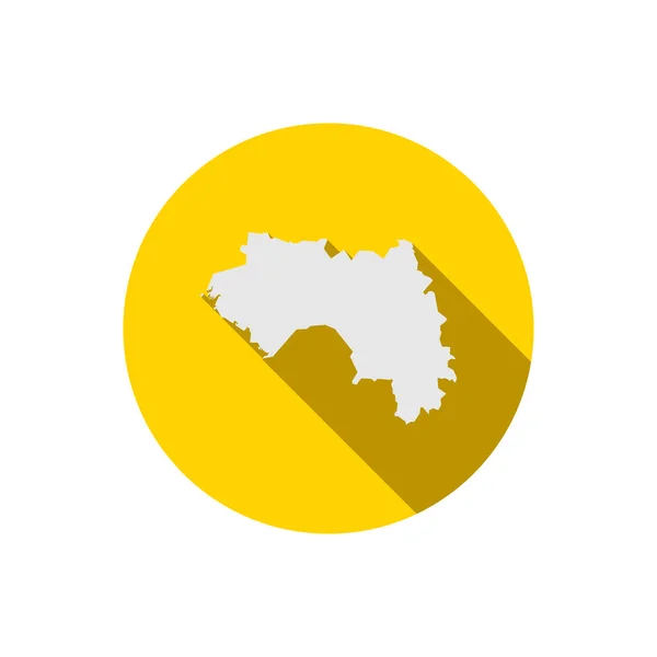 Mapa Guinea Círculo Amarillo Con Sombra Larga — Vector de stock