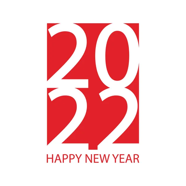 2022 Feliz Ano Novo Logotipo Vermelho Modelo Projeto Número 2022 —  Vetores de Stock