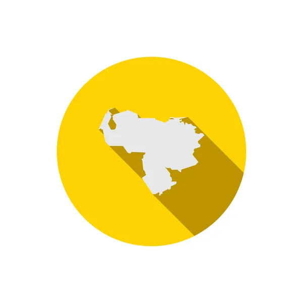 Venezuela Mappa Cerchio Giallo Con Lunga Ombra — Vettoriale Stock