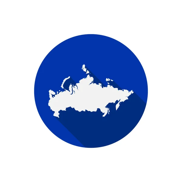 Cirkelkaart Van Rusland Vector Illustratie Met Lange Schaduw — Stockvector