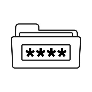 Pin kodu vektör düz tasarım ikonu ile korunan web dizini