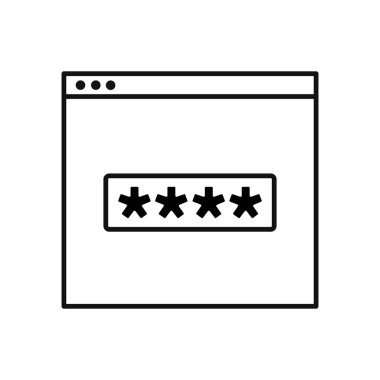 Güvenli web sitesi Şifreli Simge. Vektör düz tasarım simgesi