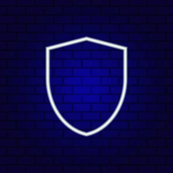 Ícone Néon Proteção Sinal Interface Universal Sinal Símbolo Escudo —  Vetores de Stock