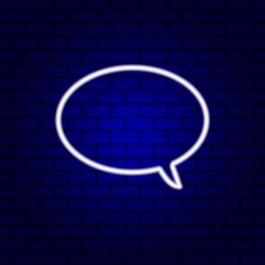 Neon Spech Kabarcık Pankartı Tuğla Arkaplanında.