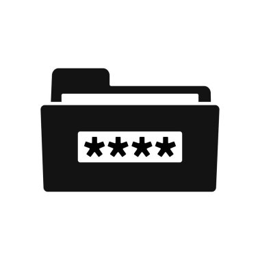 Pin kodu vektör düz tasarım ikonu ile korunan web dizini