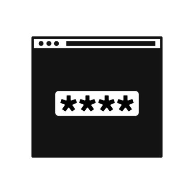 Güvenli web sitesi Şifreli Simge. Vektör düz tasarım simgesi