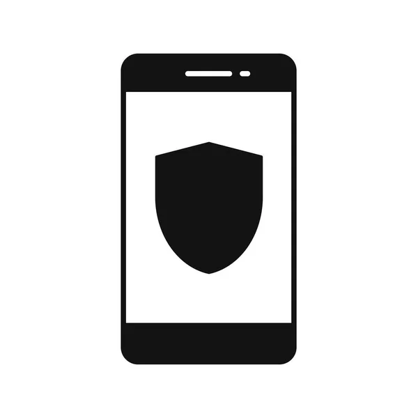 Icono Protección Smartphone Diseño Plano Vector — Vector de stock