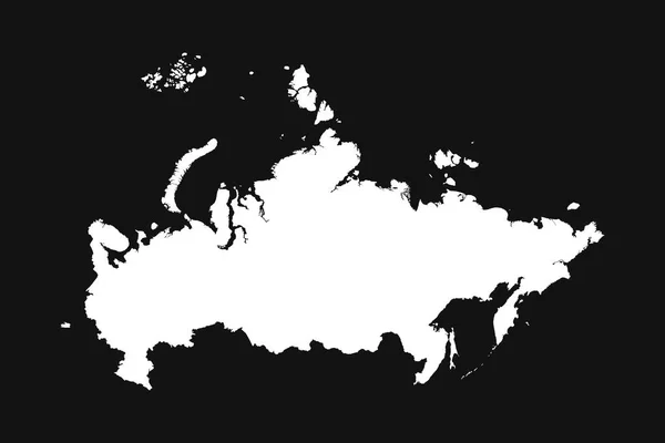 Mapa Rusia Vector Ilustración Sobre Fondo Negro — Archivo Imágenes Vectoriales