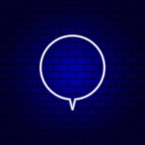 Nápis Bubliny Neon Spech Tmavém Prázdném Pozadí Grunge Cihel — Stockový vektor