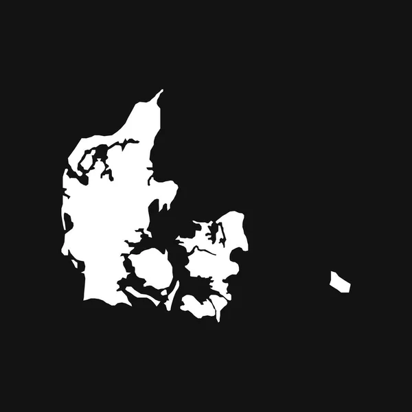 黒の背景に孤立したデンマークの地図 — ストックベクタ