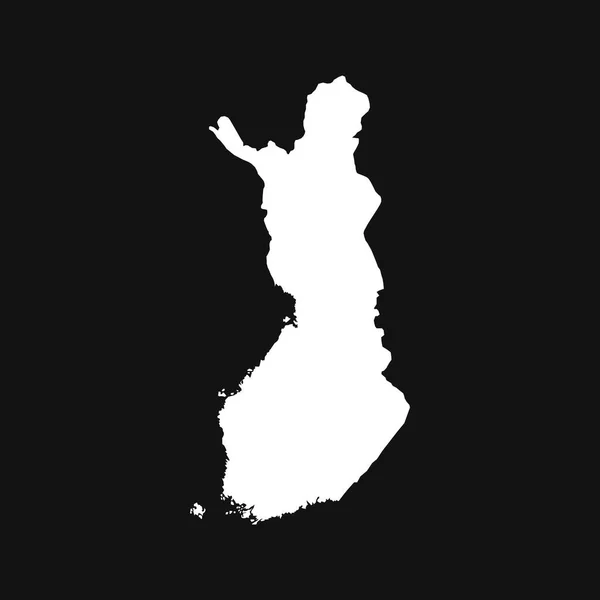 黒地に孤立したフィンランドの地図 — ストックベクタ