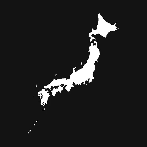 Mappa Del Giappone Isolato Sfondo Nero — Vettoriale Stock