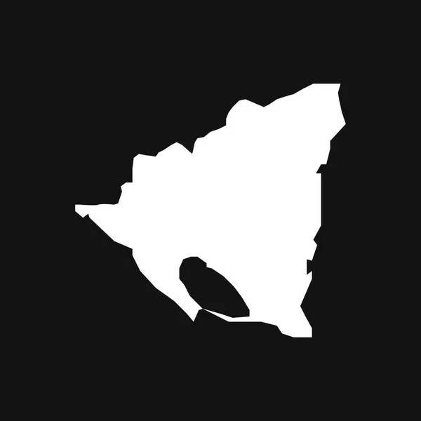Χάρτης Νικαράγουα Μαύρο Φόντο — Διανυσματικό Αρχείο