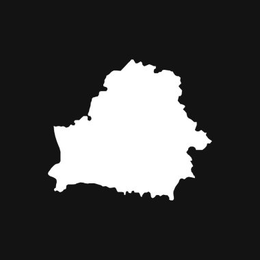 Siyah Arkaplanda Belarus Haritası