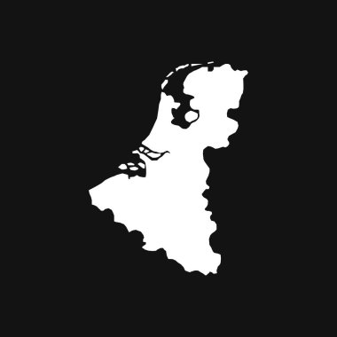 Siyah Arkaplanda Benelux Haritası