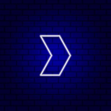 Parlak yönlü ok neon ışığı. Vektör illüstrasyonu.