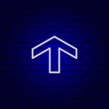 Parlak yönlü ok neon ışığı. Vektör illüstrasyonu.