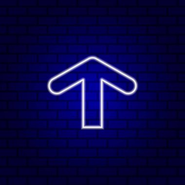 Parlak yönlü ok neon ışığı. Vektör illüstrasyonu.