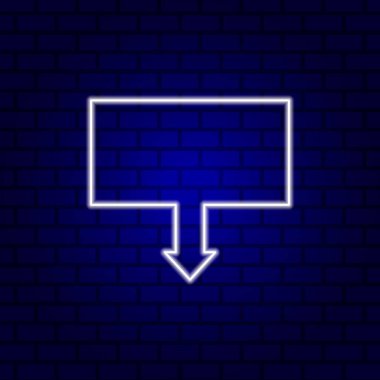 Parlak yönlü ok neon ışığı. Vektör illüstrasyonu.