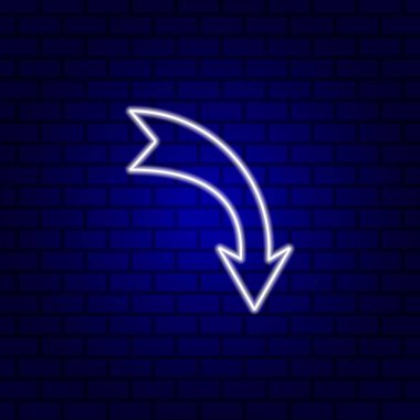 Parlak yönlü ok neon ışığı. Vektör illüstrasyonu.