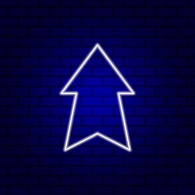 Parlak yönlü ok neon ışığı. Vektör illüstrasyonu.