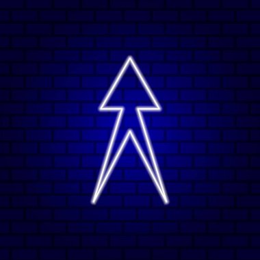 Parlak yönlü ok neon ışığı. Vektör illüstrasyonu.