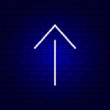 Parlak yönlü ok neon ışığı. Vektör illüstrasyonu.