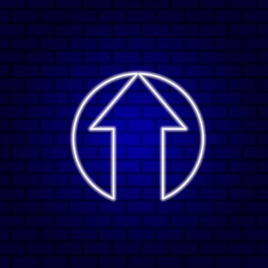 Parlak yönlü ok neon ışığı. Vektör illüstrasyonu.