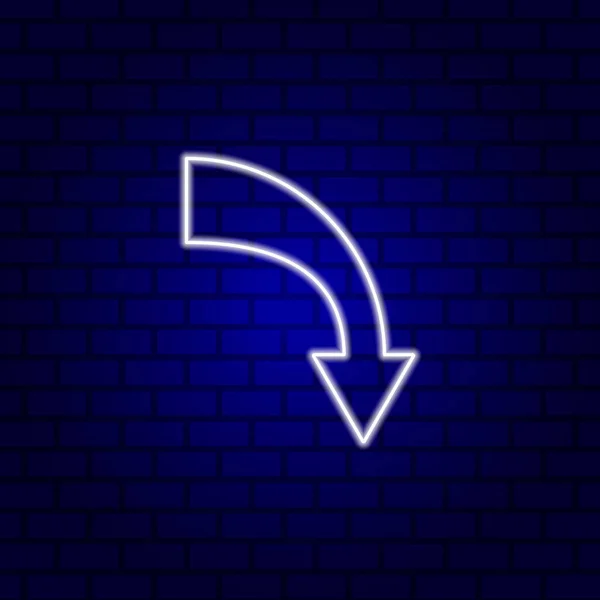 Glowing Directional Arrow Neon Sign Vector Illustration — Stock vektor